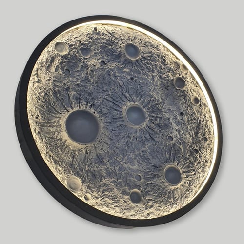 انارة جداريه على شكل قمر مكتمل بثلاث الوان اضاءة م...