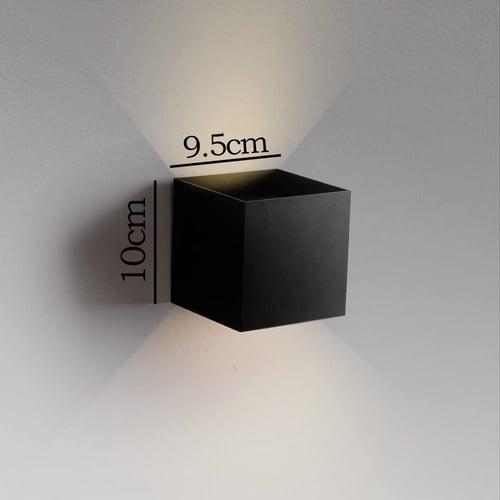 ابليك جداري المنيوم مكعب اضاءة صفراء 6w مقاس 10cm...