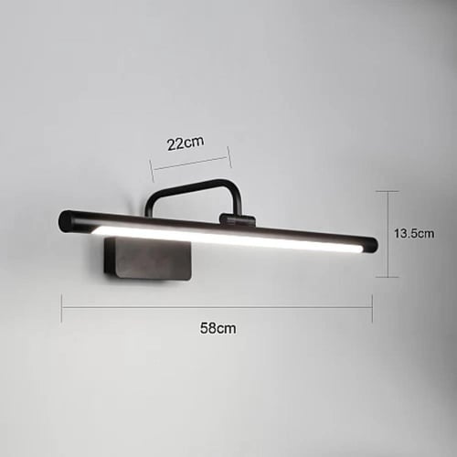 ابليك جداري مغسلة اسود لون الانارة 3اضاءات25 واط