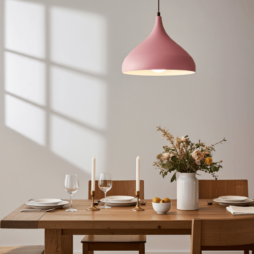 علاقي نجف وردي انيق قاعده E27 قطر 30cm