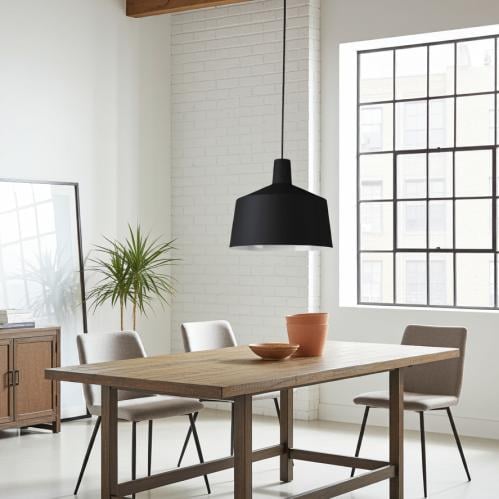 علاقي نجف اسود وابيض قاعده E27 قطر 25cm