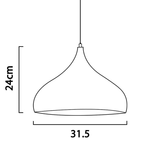 علاقي نجف ابيض قاعده E27 قطر 31.5cm
