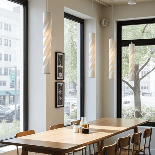 علاقي اسطواني حلزوني ابيض طول 50cm لمبة تغيير GU10