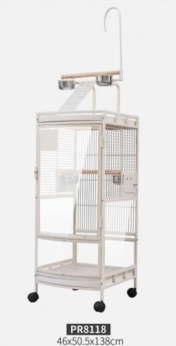 قفص ببغاء حديد بواجهة شفافة