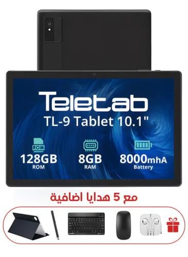 تيلي تاب تي لي 9 واي فاي 128 جيجا 8 رام اسود
