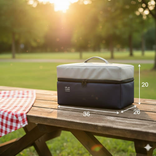 شنطة رحلات اسود وغطاء بيج