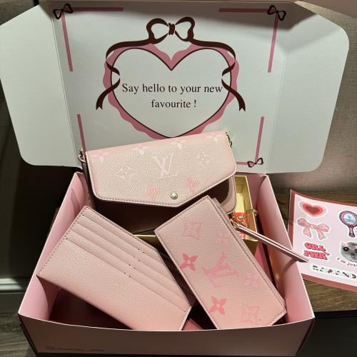 Louis Vuitton pink with two wallets