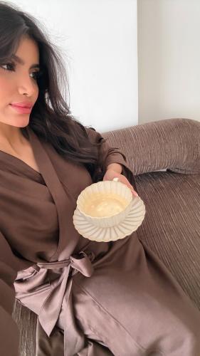 طقم لنن فيسكوز بني