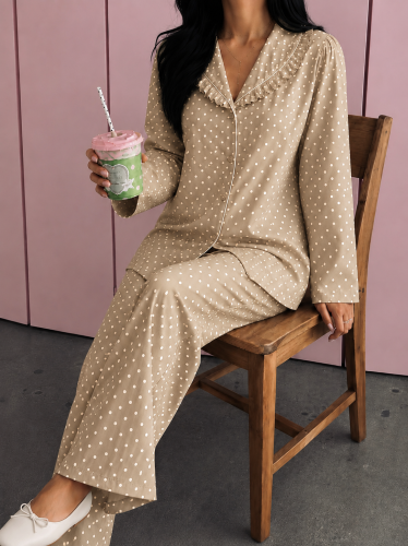 بجامه Polka Dot Beige