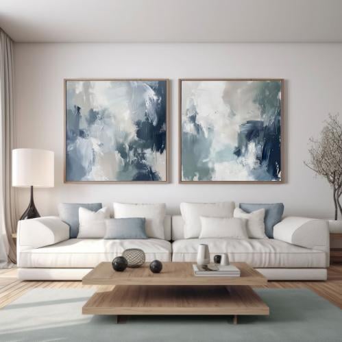 لوحات فنية مطبوعة تجريدي على قماش الكانفس موديل (2...