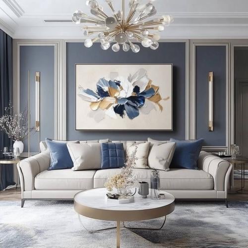 لوحة فنية راقية بتصميم تجريدي مستوحى من تناغم الأز...