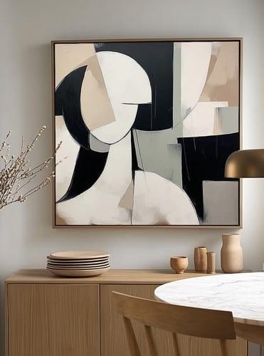 لوحات فنية تجريدي مطبوعة على قماش الكانفس موديل (...