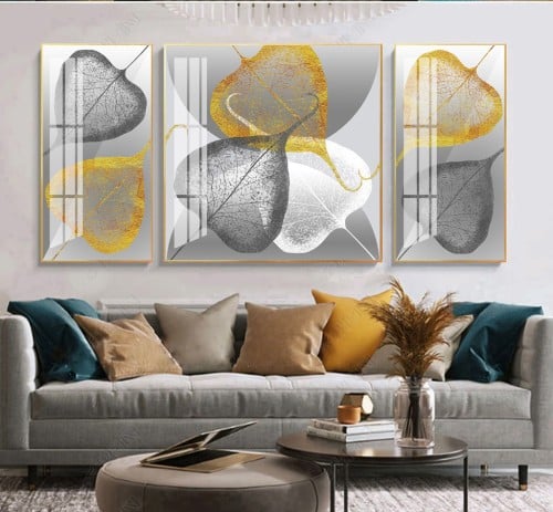 لوحات فنية تجريدي مطبوعة على قماش الكانفس موديل (...