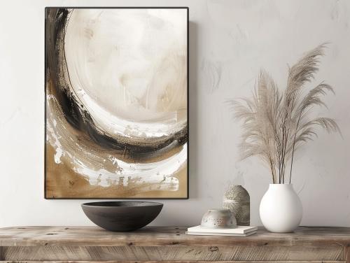 لوحات فنية تجريدي مطبوعة على قماش الكانفس موديل (...