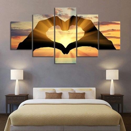 لوحات فنية (قلب ) مطبوعة على قماش الكانفس موديل (...