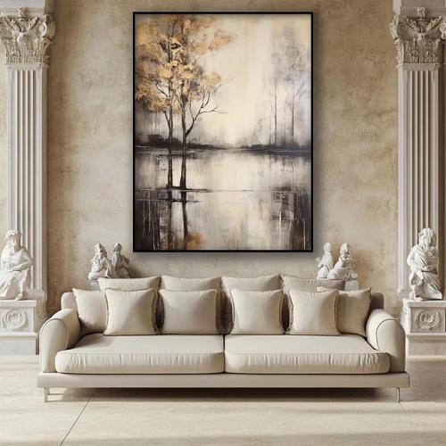 انعكاس السكون – لوحة طبيعة كلاسيكية بلمسة فاخرة مط...