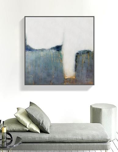 لوحات فنية تجريدي مطبوعة على قماش الكانفس موديل (...