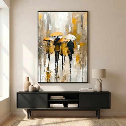 An abstract art painting pulsating with warmth and...