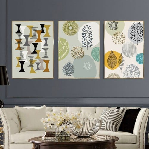 لوحات فنية تجريدية مطبوعة على قماش الكانفس موديل (...