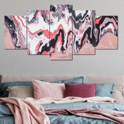 طقم لوحات ديكور جدارية حيوية متدفقة كانفاس تجريدية