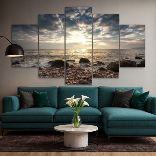 لوحة فنية مكونة من خمس قطع بتصميم بانورامي ساحر، ت...
