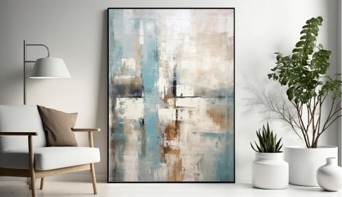 لوحات فنية تجريدي مطبوعة على قماش الكانفس موديل (...