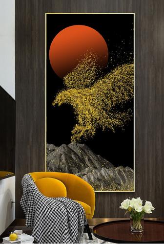 لوحة جدارية مدخل فاخرة على شكل صقر مطبوعة على قماش...