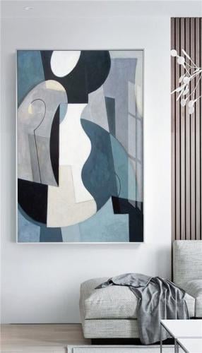 لوحة ديكور للحائط أبعاد هندسية كانفاس تجريدية