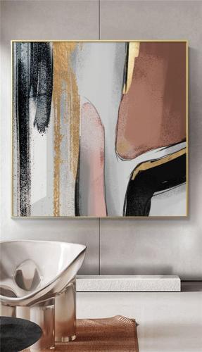 لوحات فنية تجريدي مطبوعة على قماش الكانفس موديل (...