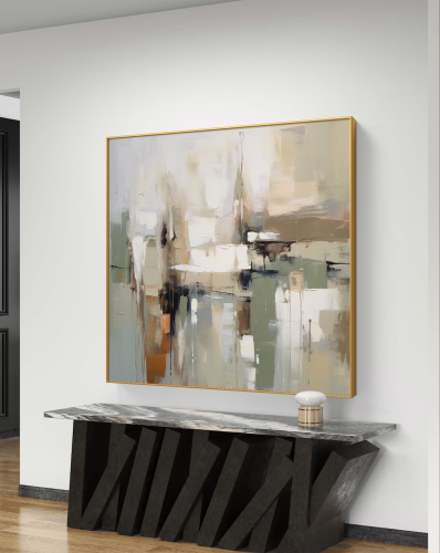 لوحات فنية تجريدي مطبوعة على قماش الكانفس موديل (...