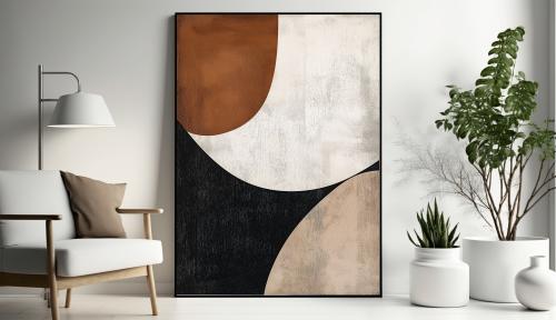 لوحة ديكور جدارية أبعاد فخارية كانفاس تجريدية