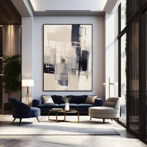 لوحة ديكور جدراية اتزان العمق كانفاس تجريدية