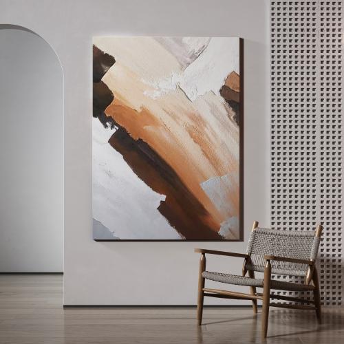 لوحة ديكور للحائط تجريد ألوان ترابية كانفاس تجريدي...