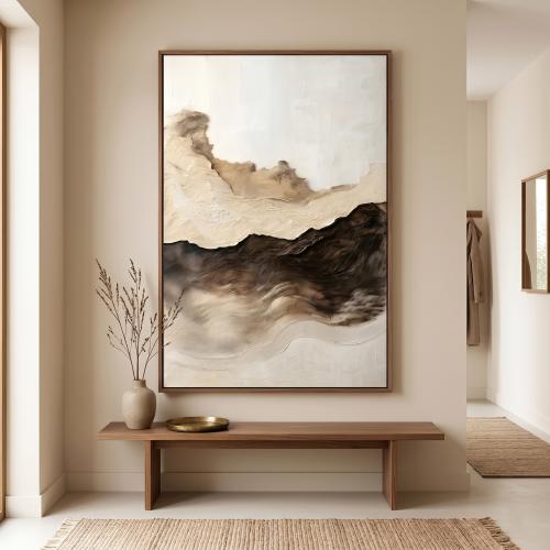 A three-dimensional artistic wall panel with deser...