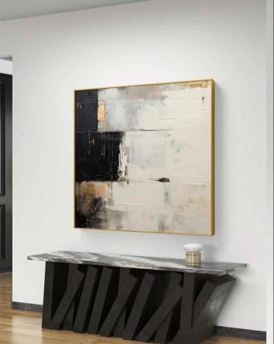 لوحات فنية تجريدي مطبوعة على قماش الكانفس موديل (...