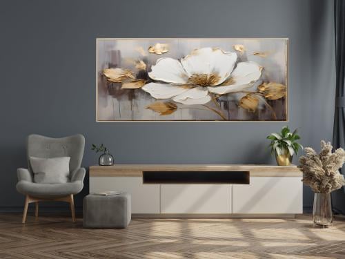 لوحات فنية تجريدي مطبوعة على قماش الكانفس موديل (...