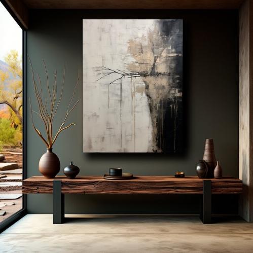 لوحة ديكور جدارية أغوار السكون كانفاس تجريدية