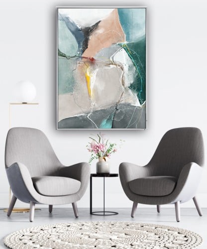 لوحات فنية تجريدية مطبوعة على قماش الكانفس موديل (...