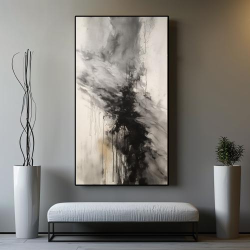 لوحة ديكور جدراية نبض الظلال كانفاس تجريدية