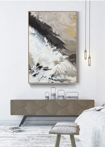 لوحات فنية تجريدي مطبوعة على قماش الكانفس موديل (...