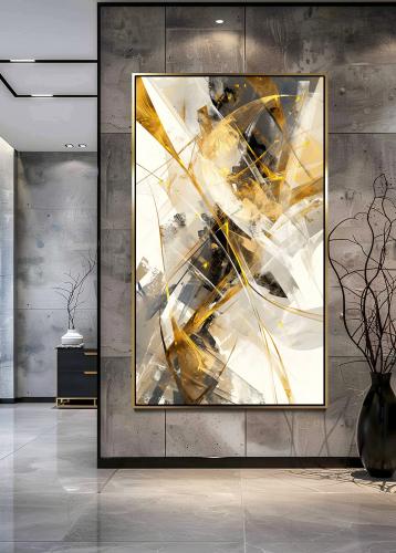 لوحات فنية تجريدي مطبوعة على قماش الكانفس موديل (...