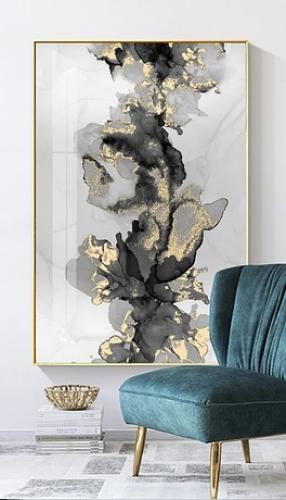 لوحات فنية تجريدي مطبوعة على قماش الكانفس موديل (...