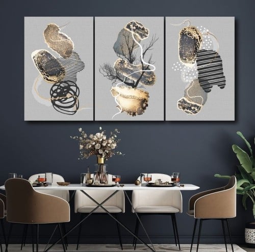 لوحات فنية تجريدية مطبوعة على قماش الكانفس موديل (...