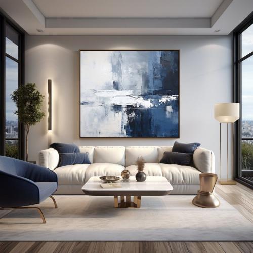 لوحات فنية تجريدي مطبوعة على قماش الكانفس موديل (...