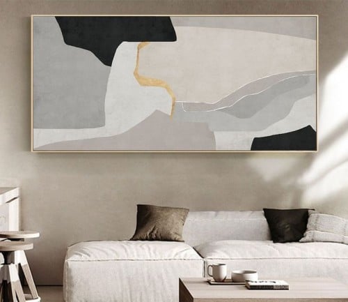 لوحات فنية تجريدية مطبوعة على قماش الكانفس موديل (...