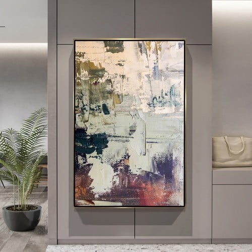 لوحات فنية تجريدي مطبوعة على قماش الكانفس موديل (...