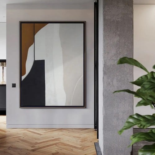 لوحات فنية تجريدي مطبوعة على قماش الكانفس موديل (...