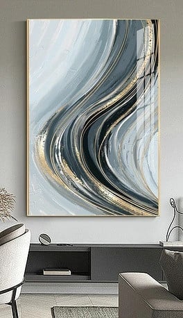 لوحات فنية تجريدية مطبوعة على قماش الكانفس موديل (...