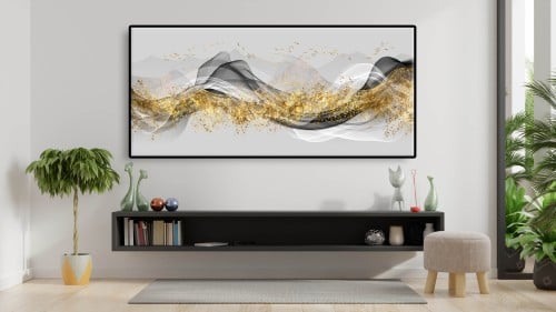 لوحات فنية تجريدي مطبوعة على قماش الكانفس موديل (...