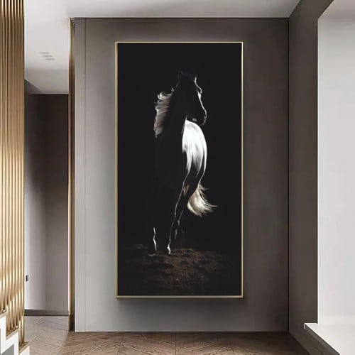 لوحات فنية تجريدية الخيل مطبوعة على قماش الكانفس م...